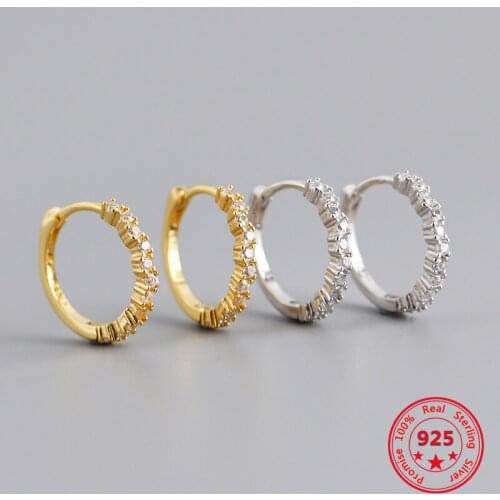 Hypoallergenic European And American Style Pure 925 Silver Earrings Micro Inlaid Zircon Wild Wave Pattern Female Earrings