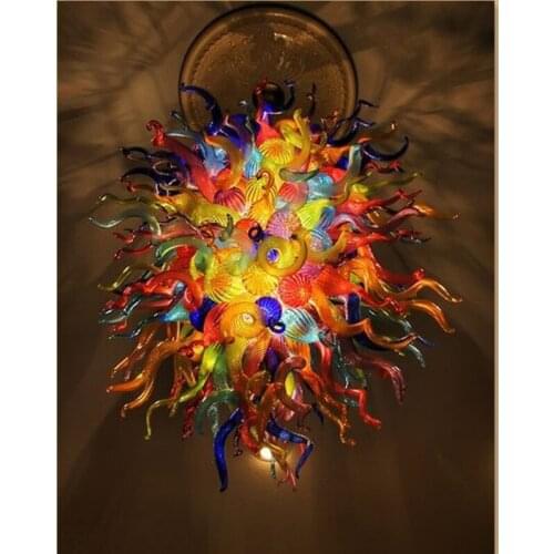 Hot Sale Colorful Festival Chandelier Home Decorative Hand Blown Glass LED Chandelier Lighting