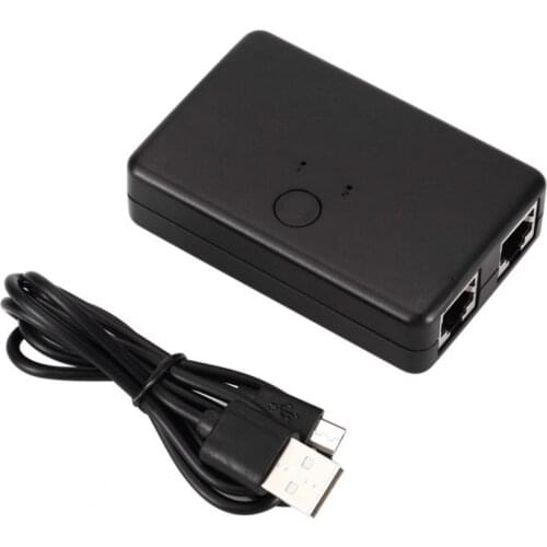 Mini Dual Port Network Ethernet Box Switch Converter Adapter Shared Equipment