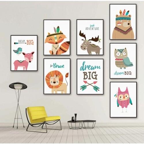 Cartoon Deer Fox Lion Bear Owl Dream Animal 5D Diamond Embroidery diy diamond painting mosaic full round drill kids room decor