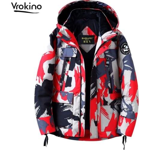 New 2020 Mens camouflage down jacket Fashion short hooded winter mens jacket