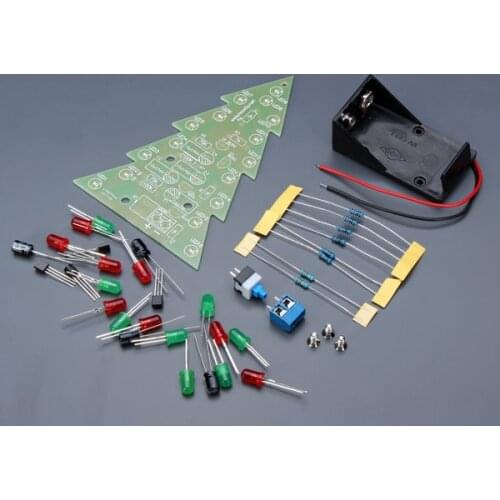 Factory Wholesale Free Shipping Christmas Gift Flash LED Electronic DIY Learning Kit