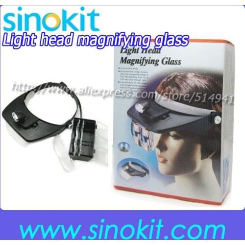 Wholesales LED lamps 1.2x 1.8x 2.5x. 3.5x Helmet magnifying glass MG81001-A