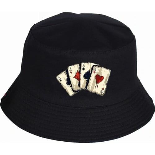 Poker Spades A Interesting Printed Bucket Hats Summer High quality fishermans hat Women Men fisherman hat Snapback Hats