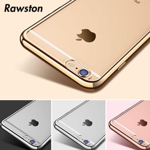 Luxury Electroplated Soft Bumper Case for Coque iPhone 8 7 Plus 6S 5s SE 7Plus 6Plus funda Clear Silicone Plating Cover funda
