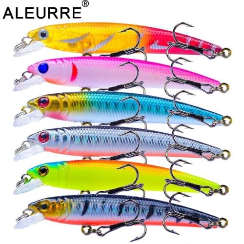 1PCS Small Sinking Minnow Fishing Lure Hard Rattlin Lures Diving 0.5-1.5M Wobbler 12 colors Crankbait Isca Artificial Hard Bait