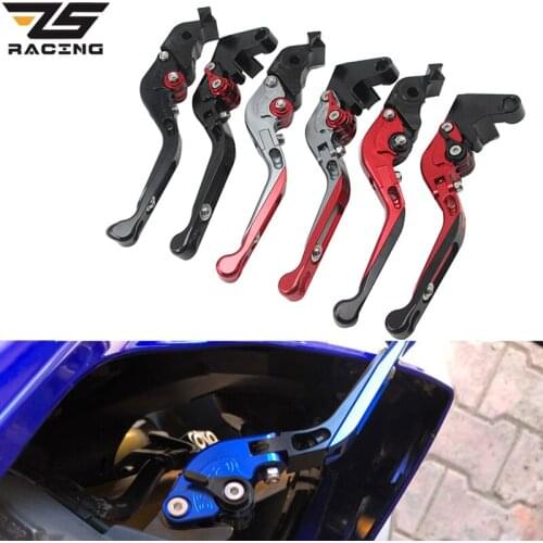 ZS Racing Motorcycle CNC Aluminum Custom Made Telescopic Folding Brake Handle Clutch Lever For Yamaha YZF-R6 2005-2016 1 Pair
