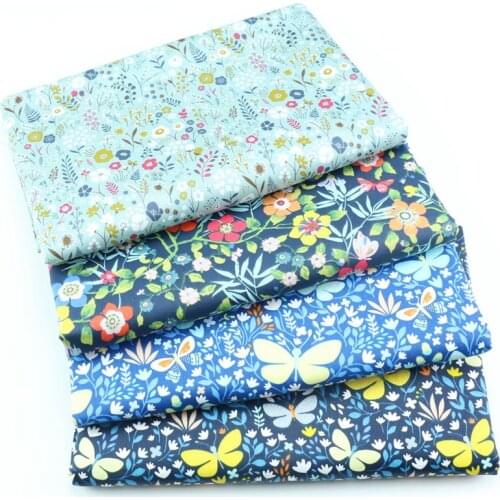 Printed Floral Butterfly 100% Cotton Baby&child Fabric,DIY Bedding Textile Fabric,Sewing Quilting Fat Quarters Material