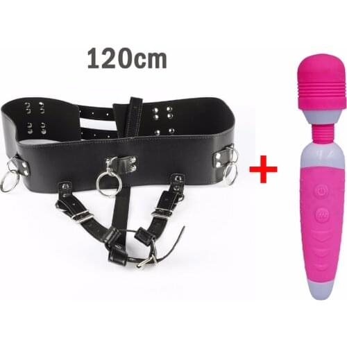 Sex Strapon BDSM Bondage Restraints Harness Belt Women Chastity Belt 12 Speeds Charging AV Wand Vibrator Sex Toys for Woman Girl