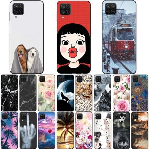 For SAMSUNG GALAXY A12 Case Wolf Silicon TPU Fundas for Samsung Galaxy A12 Cat Animal Shell Bag Housing Phone Cases