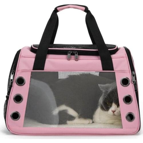 Pet Carrier Bag Soft Sided Warm Bottom Mat Large Space Fat Cat 8kg Dog Travel In Vehicles Airline Approved