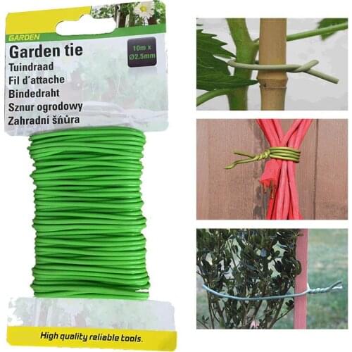 Garden Plant Twist Tie 3.2Feet (10m)Sturdy Plastic Multi-Use Reusable Rubber Coated Metal Utility Tie for Gardening