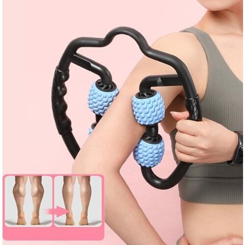 U Shape Trigger Point Massage Roller Yoga Pilates Back Roller Fitness For Arm Leg Neck Muscle Tissue Gym 4 Wheel Foam Rollers