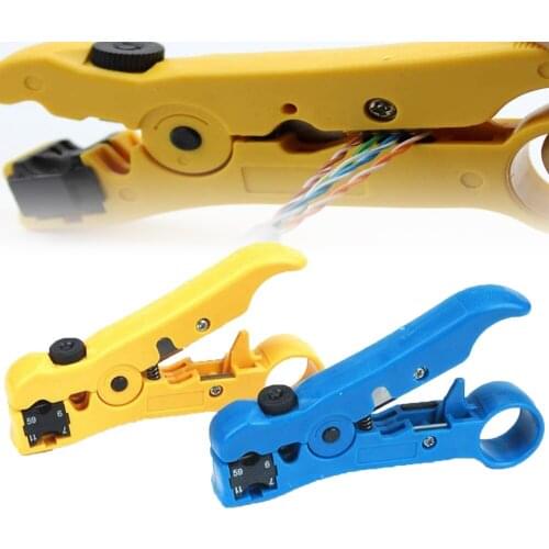 Universal Electric Stripping Tools Automatic Stripper Cutter Crimper Pliers for Flat or Round UTP Cat5 Cat6 Wire Coaxial Cable