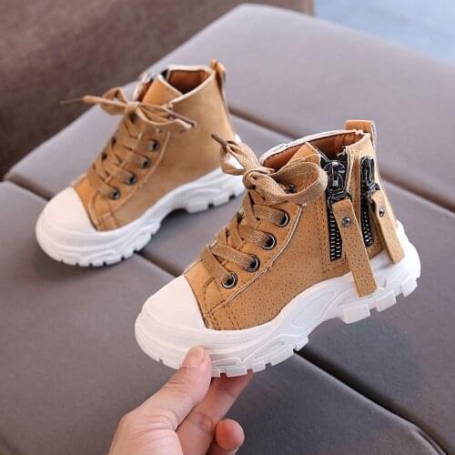 Girls Waterproof Martin Boots New Single Boots Fashion Snow Boots Flats Sneakers Hot Winter Pu Leather Boy Soft Shoes D817