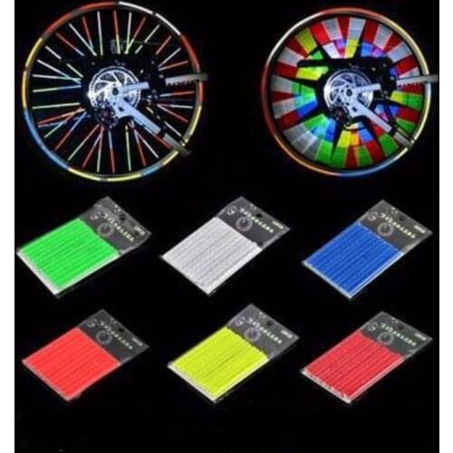 12Pcs Bicycle Mountain Bike Riding Wheel Rim Spoke Mount Clip Tube Warning Light Strip Reflector Reflective Outdoor 75mm