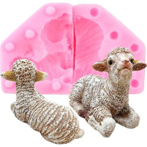 3D Craft Sheep Silicone Molds Soap Resin Clay Candle Mold Animals Fondant Cake Decorating Tools Candy Chocolate Gumpaste Moulds