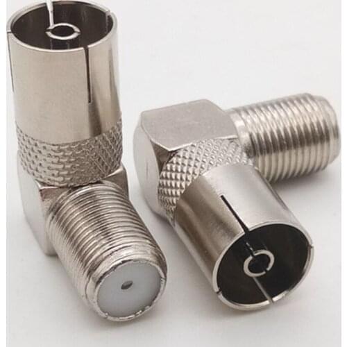 5pcs RG6 FK adapter to RF connector F Head Right Angle bend Male to male 9.5 TV Signal Cable to TV Directly Convert Plug