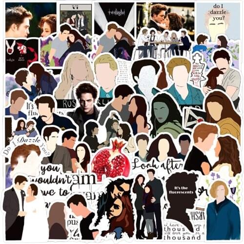 50pcs/pack The twilight saga Classic Movie Stickers For Furniture Wall Desk DIY Chair Toy Car Computer Decal Motorcycle