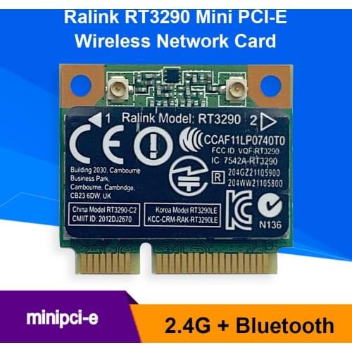 RT3290 150Mbps 2.4GHz Wireless Network Card Bluetooth 3.0 Half Mini PCI-E WiFi Adapter for Laptop Notebook PC