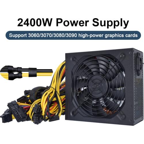 2000W 180-260V ATX Mining Bitcoin Power Supply 95% High Efficiency for Ethereum ETH S9 S7 L3 8GPU cards support Max