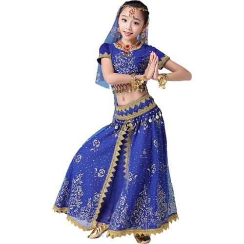 Children Belly Dancing Costume Girls Belly Dance Bollywood Indian Dancewear Set