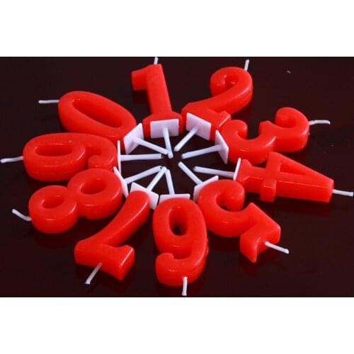 Children Birthday Cake Red Candles Digital Candles Party Happy Birthday 0-9 Wedding Decor Scented Candle Birthday Decoration
