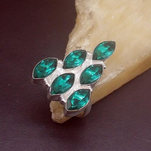 Hermosa Jewelry Amazing Fashion Green Topaz New Arrival Silver Color Wedding Charms Band Ring For Women Men Size 8 FQ163