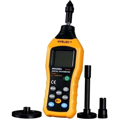 HYELEC MS6208A-contact motor tachometer, digital speedometer, digital tachometer