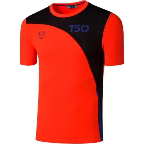 Jeansian Sport Tee Shirt Tshirt T-shirt Running Gym Fitness Workout Football Short Sleeve Dry Fit LSL145 Orange2