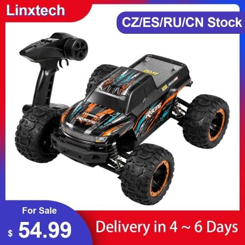 Linxtech 16889 1/16 30/45km/h Racing RC Car Brushless Motor 4WD Big Foot Off-Road RC Buggy Car Toy All Terrain for Kids VS 12428