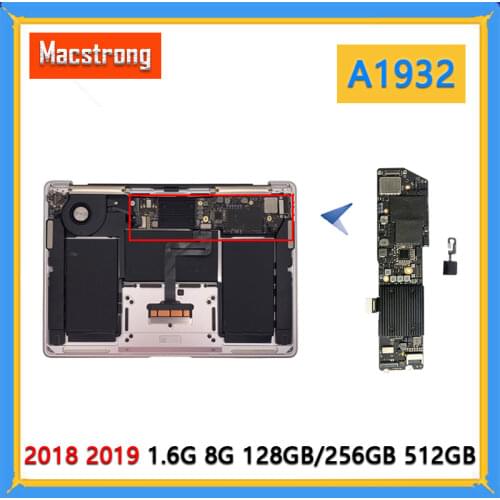 Tested A1932 Motherboard 820-01521-A for Macbook Air 13.3” A1932 Logic Board with Touch ID Core i5 1.6 GHz 8GB 128GB/256GB 2019