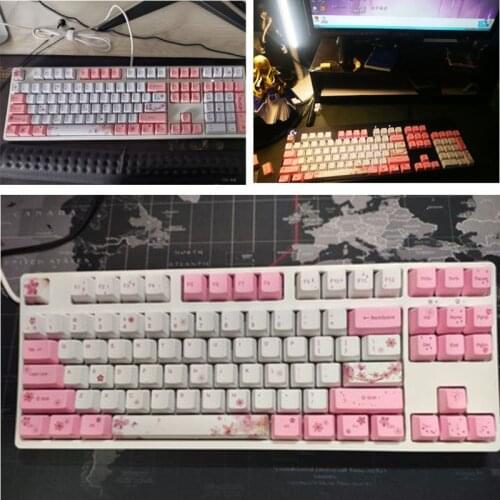 OEM PBT Cherry Blossom Keycap Mechanical Keyboard Keycaps Dye-Sublimation Keycap