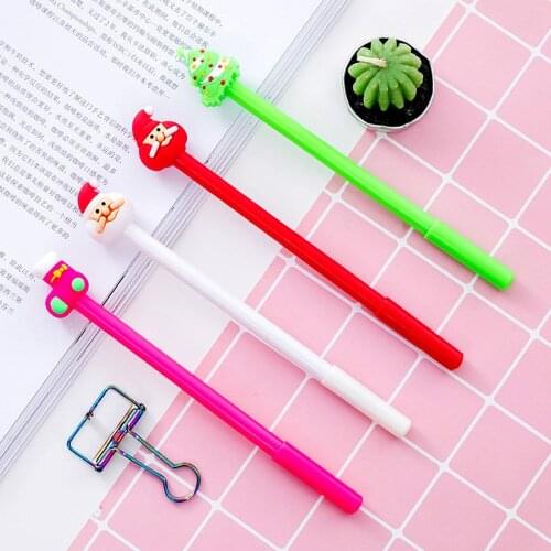 Cute Xmas Creative Kawaii Gel Pen Black 0.5MM Signature Pen Student Writing Tools Kids Gift Office School Supplies Stationery