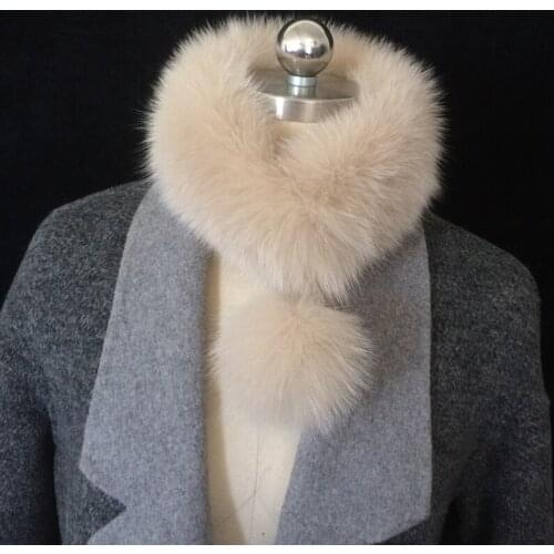 Real fox fur pom pom scarf winter women men fluffy fur scarves genuine fur collar multicolor fur shawls green rainbow scarves