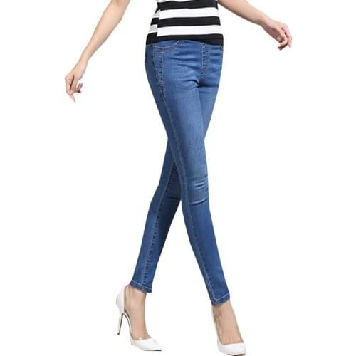 2018 New Plus cashmere Womens Jeans 5XL Plus size Autumn Winter Thick Warm High Waist Tight High stretch Female Jeanses WZ487