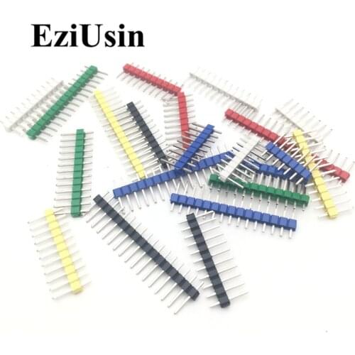 2.54mm Single Dual Row Male PCB Board colorful Pin Header Connector Strip Pinheader 2/3/4/5/6/8/10/12/15/20/40Pin For Arduino