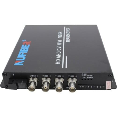 1080P 4CH HD TVI CVI AHD Fiber Video Converter HD Digital Analog Video to Single Fiber Converter