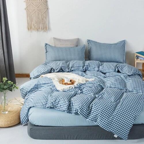 Blue plaid Duvet Cover 220x240 Pillowcase 3Pcs,Bedding Set,200x220 Quilt Cover,Blanket Cover, Bed Sheet, Double Queen King Size