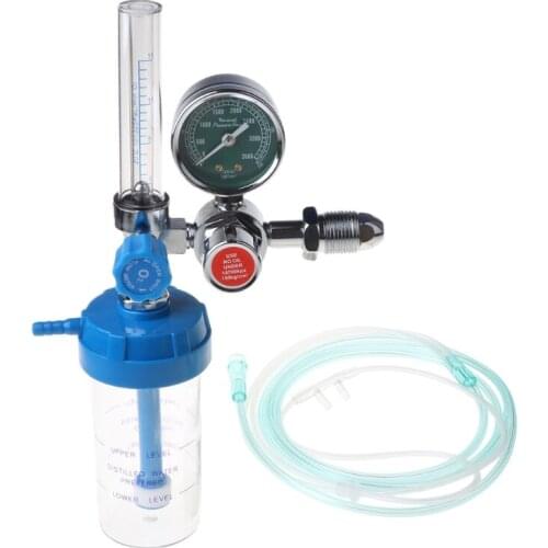 Oxygen Pressure Regulator O2 Pressure Reducer Gauge Meter Flow Gauge Gas Regulator G5/8 Flow Meter Absorber Buoy Type Inhalator
