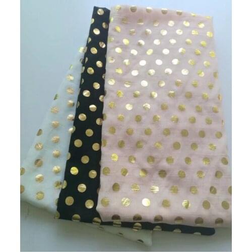 2017 Hot Sale Women Gold Spot Foil Cotton Scarf Long Dot Foil Scarf Shawl Wraps Spot Foil Hijabs 3 Color 10PCS/lot Free Shipping
