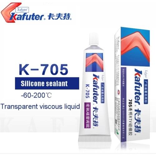 Genuine Kafuter k-705 RTV Rubber One-Component Silicone Transparent Organosilicon Pouring Sealant 45g