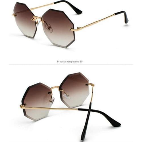 KAPELUS Hexagonal Rimless Sunglasses Womens Sunglasses Are Fashionable And Fashionable