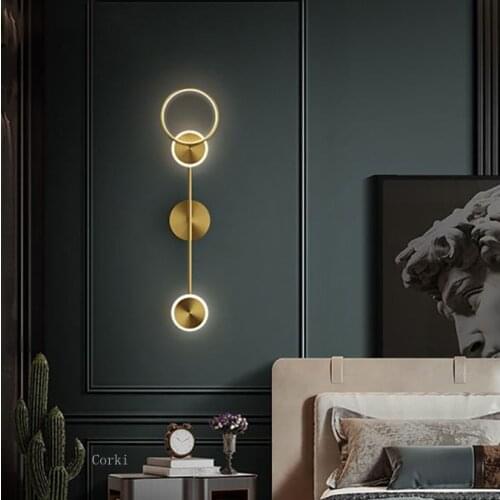 Nordi LED Wall Lamps For Bedroom Bedside Background Gold Iron Luxury Indoor Decoration Creative Wall Sconce Lighting Fixtures