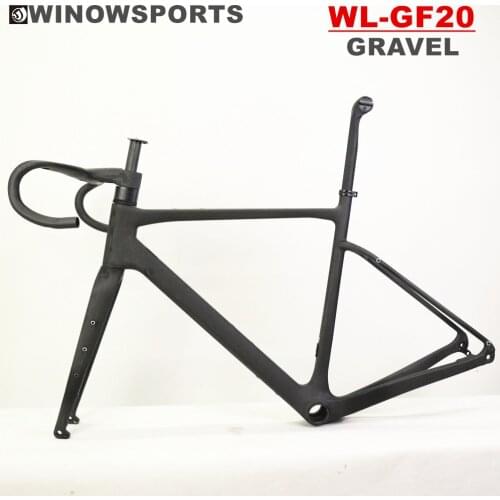 Toray T800 Full Carbon Gravel Bike 700*45c Full Carbon Gravel Bicycle Frame 142*12 Include Handlebar Cyclocross Road Bike Frame