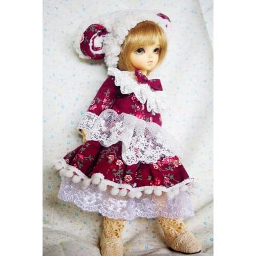 [wamami] 703# Lamb-Ears-Like Headwear Cute Dress/Suit For 1/4 MSD DOD BJD Dollfie