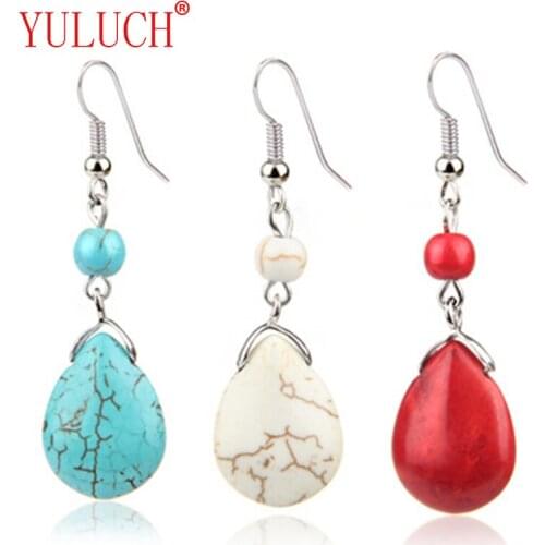 YULUCH 2018 New Ethnic Vintage Water Drops Ceramic Earrings for Woman Special Texture Pendant Earrings Special Gift