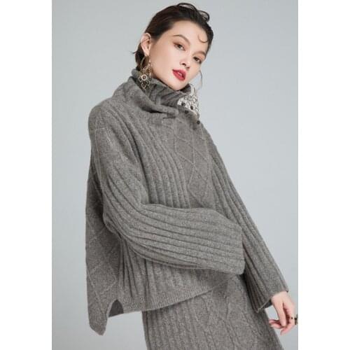 RG Women Turtleneck Pullovers Sweaters Elegant Loose Style Knitted Pattern Women Sweaters and Pullovers Autumn Winter 2018