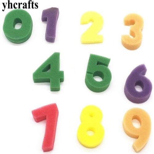 10PCS/LOT,0-9 numbers art sponge Teach your own Early learning educational toys Drawing toys Kindergarten arts Math toys OEM