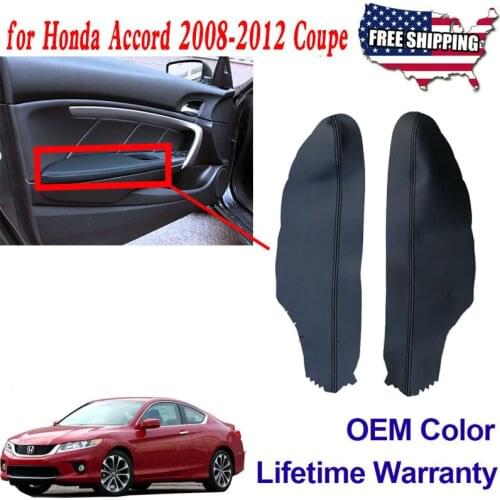 2pcs Leather Car Front Door Armrest Cover Trim for Honda Accord 2008 2009 2010 2011 2012 coupe